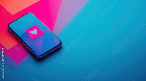 Wallpaper Mural Smartphone displaying heart icon on screen representing health app and digital wellness communication concept Torontodigital.ca