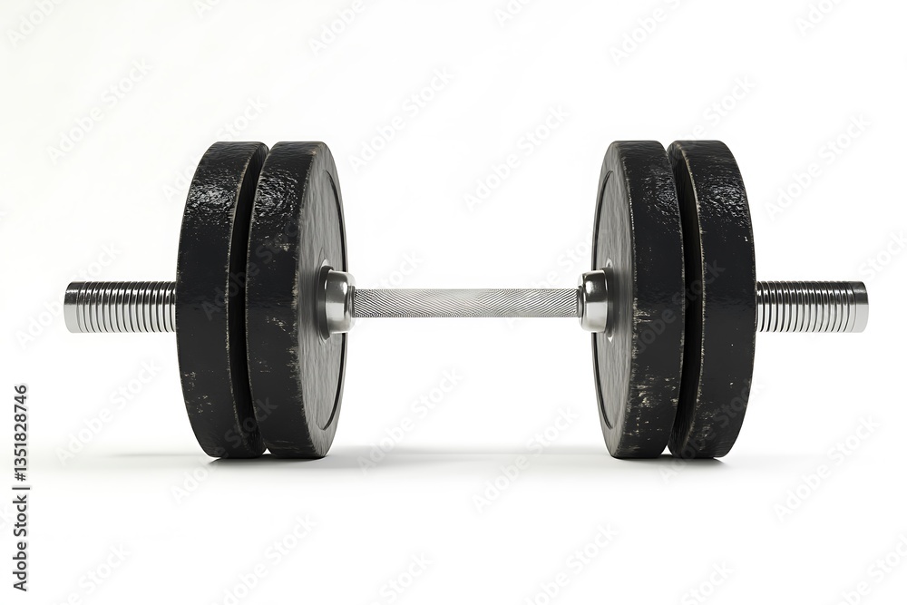 Fototapeta premium 3D Weightlifting Barbell Model – Realistic Gym Equipment Isolated on White