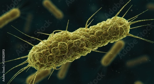 Unique view of bacteria under microscope detl  photo