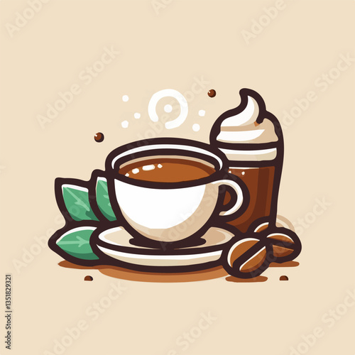 coffee, drink, background, beverage, espresso, cup, cafe, caffeine, food, hot, morning, white, mug, breakfast, brown, aroma, black, fresh, dark, closeup, design, cappuccino, mocha, latte, vector, set,
