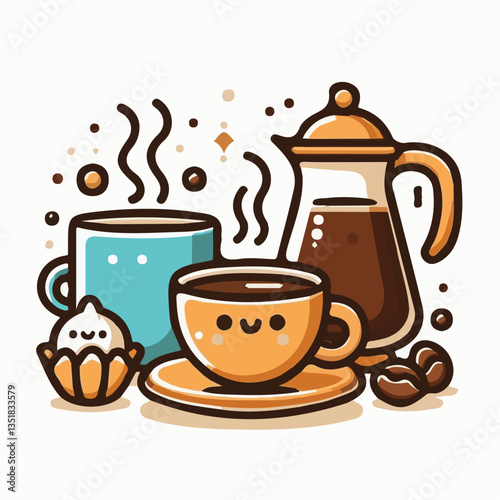 coffee, drink, background, beverage, espresso, cup, cafe, caffeine, food, hot, morning, white, mug, breakfast, brown, aroma, black, fresh, dark, closeup, design, cappuccino, mocha, latte, vector, set,