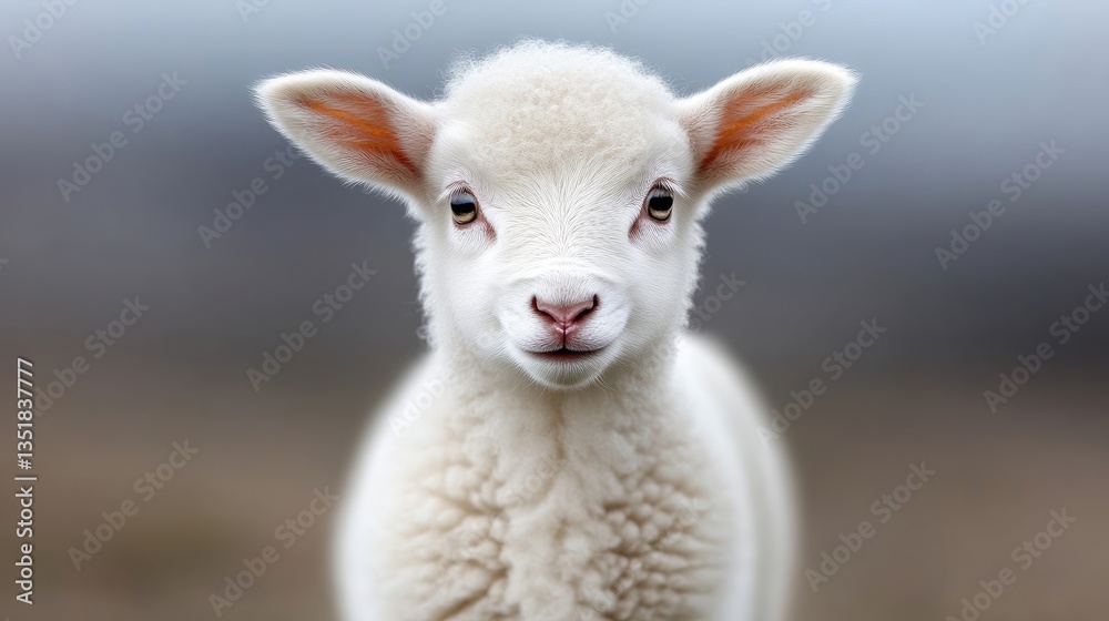 Fototapeta premium Innocent, fluffy lamb portrait