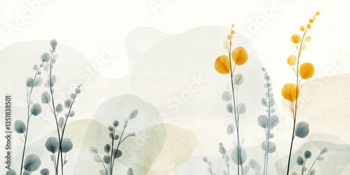 Soft and Elegant Floral Abstract Design with Pastel Colors