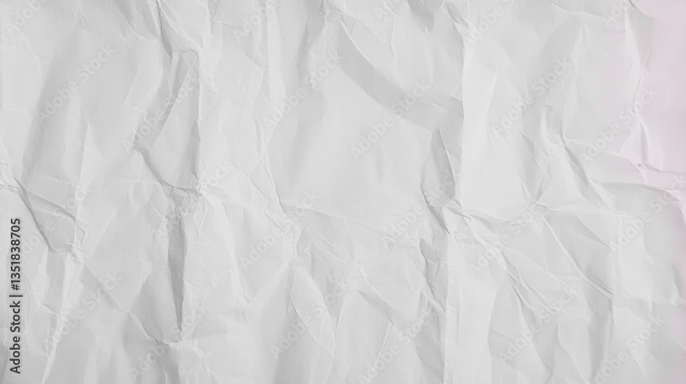 Fototapeta premium Crumpled White Paper Texture for Backgrounds and Creative Design Projects