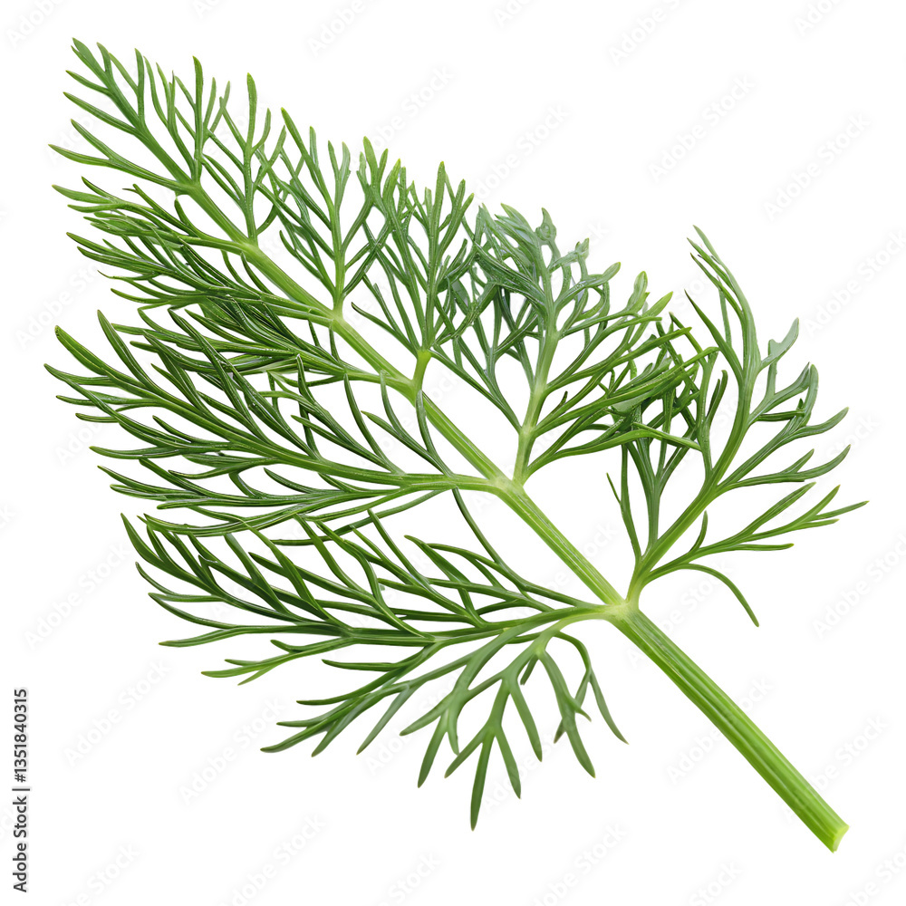 Obraz premium A whole sea fennel leaf isolated on a transparent background