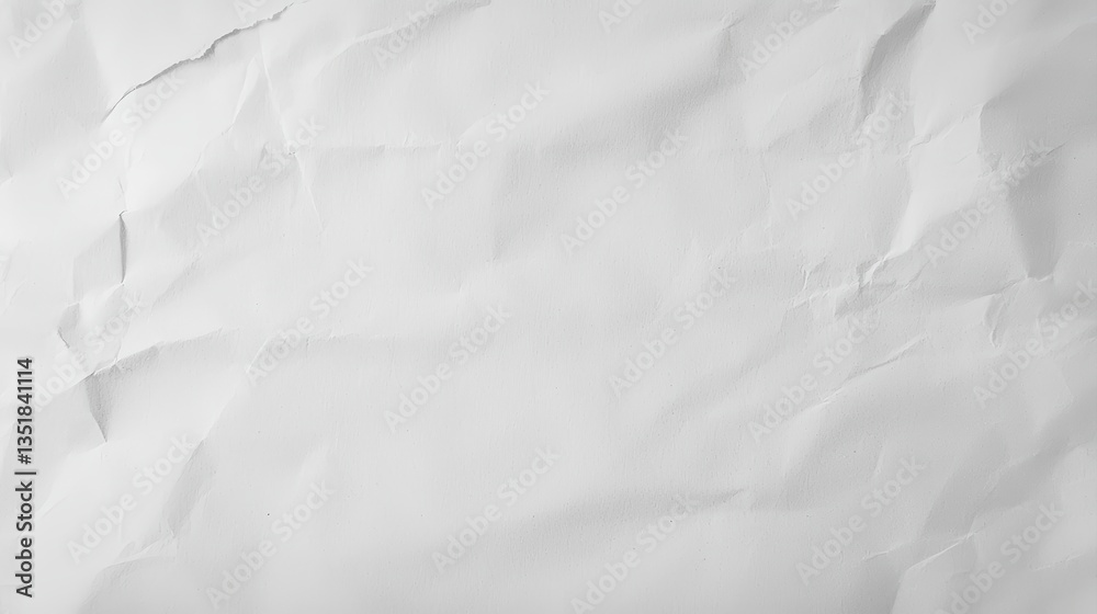 Obraz premium Crumpled White Paper Texture Background for Creative Design and Artwork Projects