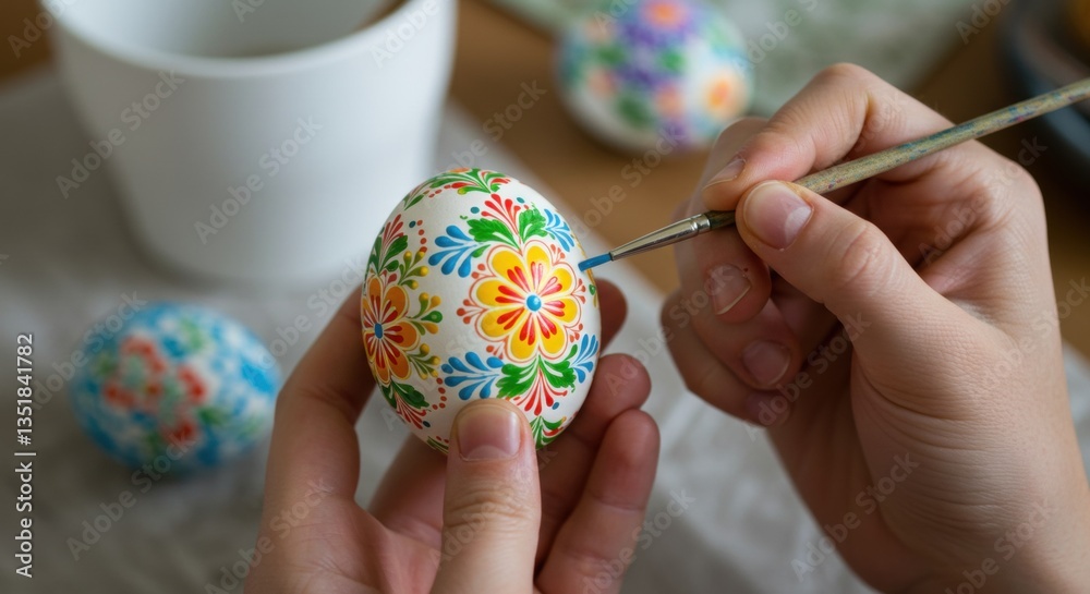 custom made wallpaper toronto digitalCreative hands pnting decorative Easter egg ornaments