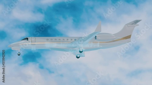 Futuristic Private Jet Takeoff with Holographic Scanner Effect
