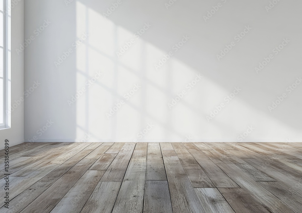 Empty room with hardwood floor and sunlight Empty room with hardwood floor and sunlight