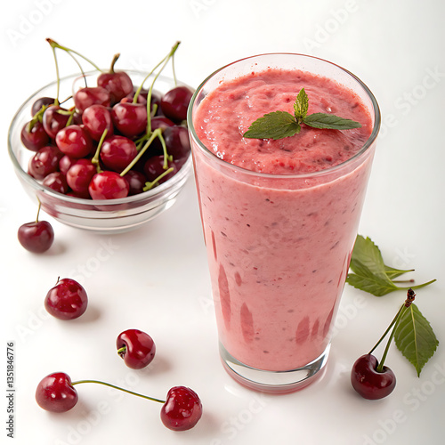 Wallpaper Mural Delicious fruit smoothie with cherries, bursting with natural sweetness | Delicioso batido de frutas con cerezas, rebosante de dulzura natural Creamy and Naturally Sweet Blend Torontodigital.ca