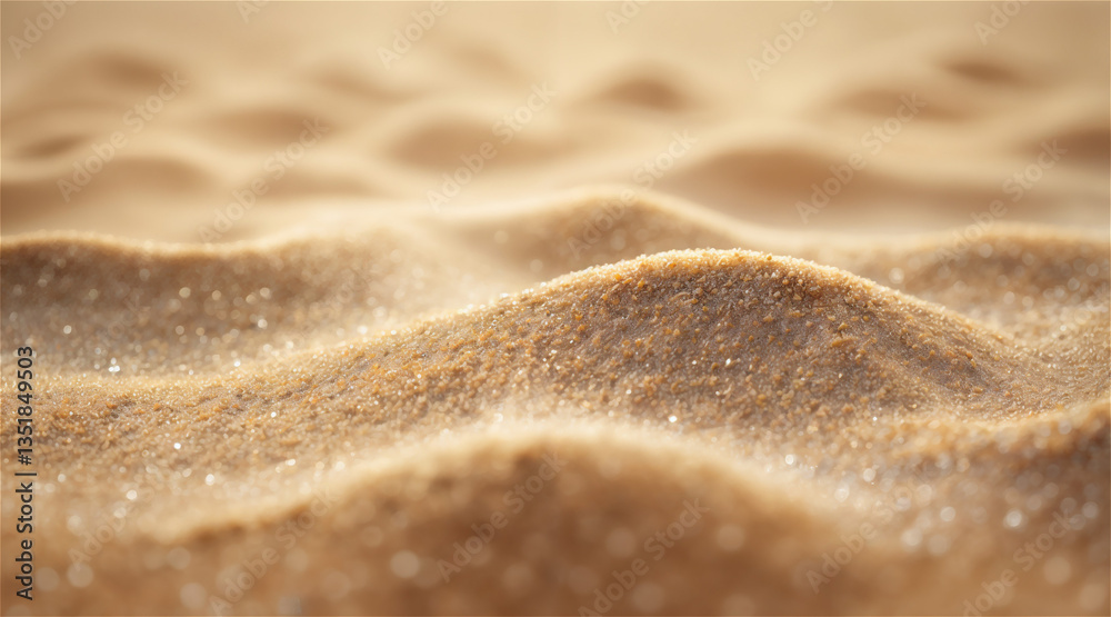 Close-up of fine sand texture with soft golden tones and glistening grains, showcasing natural detail and warmth. Perfect for backgrounds and textured designs. Close-up of fine sand texture with soft golden tones and glistening grains, showcasing natural detail and warmth. Perfect for backgrounds and textured designs.