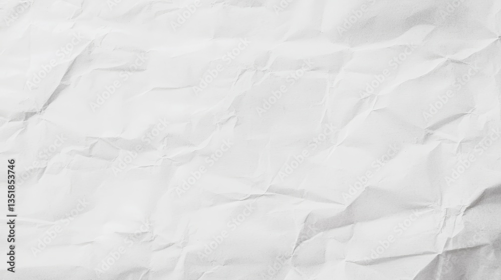 Fototapeta premium Crumpled White Paper Texture Background for Creative Design and Art Projects