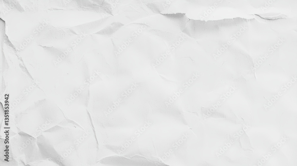 Obraz premium Crumpled White Paper Texture Ideal for Backgrounds and Design Projects