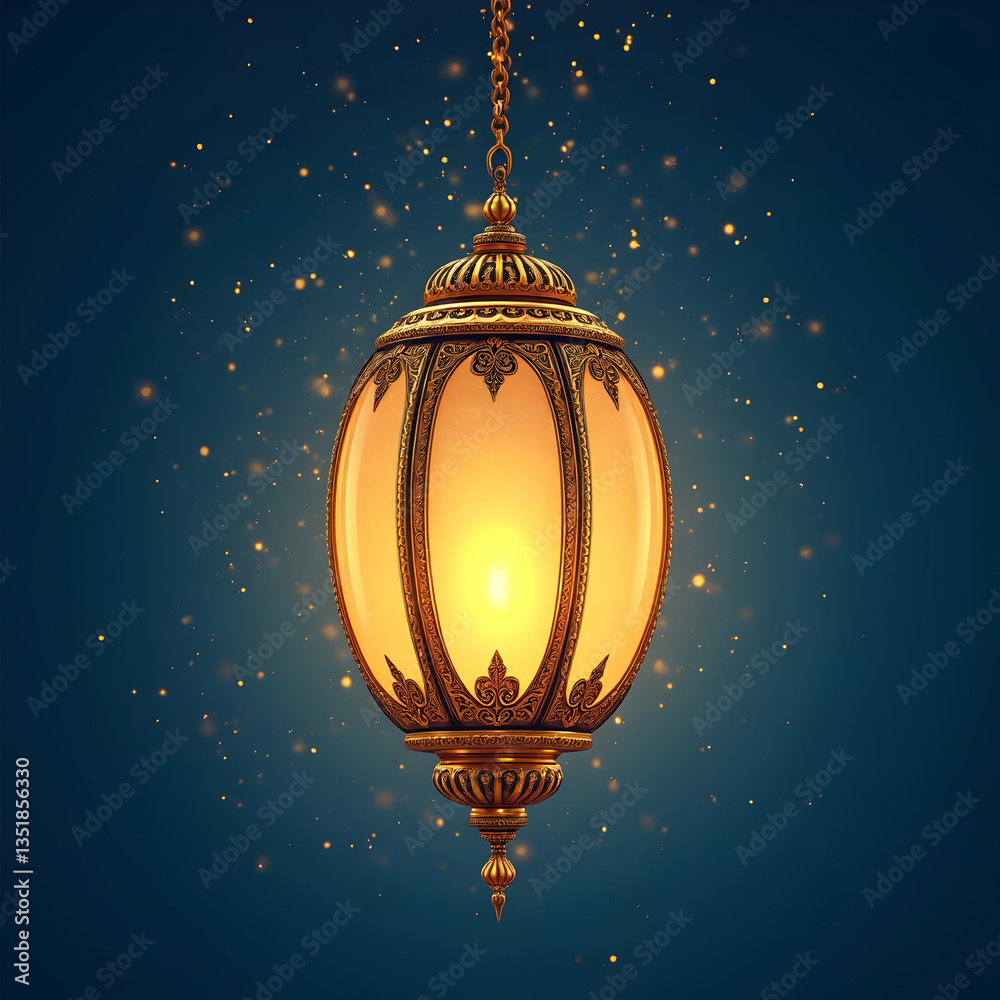 Obraz premium christmas lantern on a red background