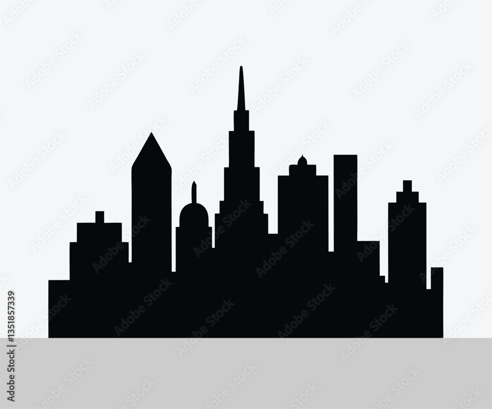 Fototapeta premium City silhouette vector isolated