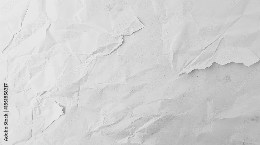 Obraz premium Textured Crumpled White Paper Surface for Background and Design Use