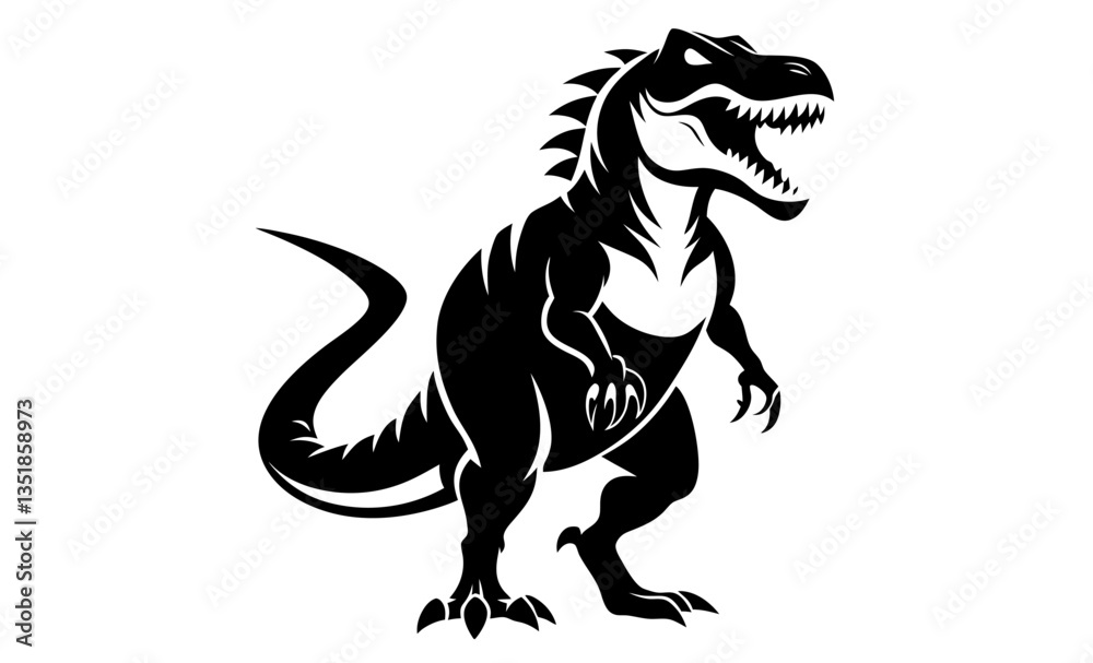 Fototapeta premium Tyrannosaurus silhouette, T-rex head vector illustration