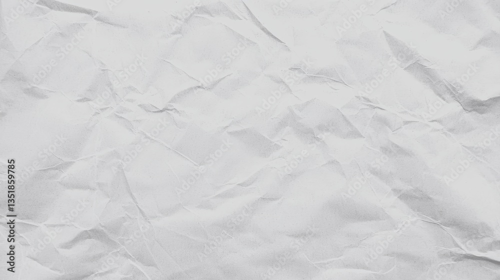 Fototapeta premium Crumpled White Paper Texture for Background, Design, and Various Creative Projects
