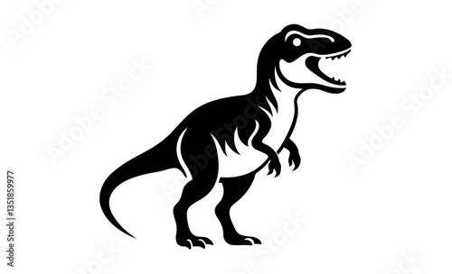 Tyrannosaurus silhouette, T-rex head vector illustration