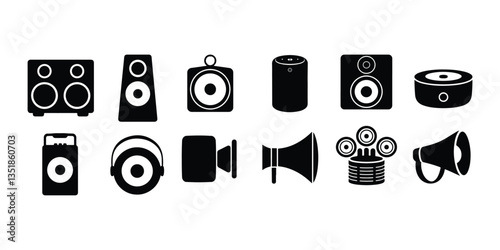 Sound speaker and acoustic audio for concert or home cinema stereo system isolated on transparent background. Loudspeaker Bluetooth Smart Speaker Silhouette Vector Art JBL Charge 4 silhouette white 
 