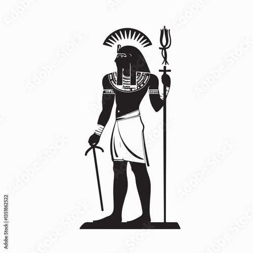 The Ancient Egyptian Concept. Ancient Egypt Illustration on white background.