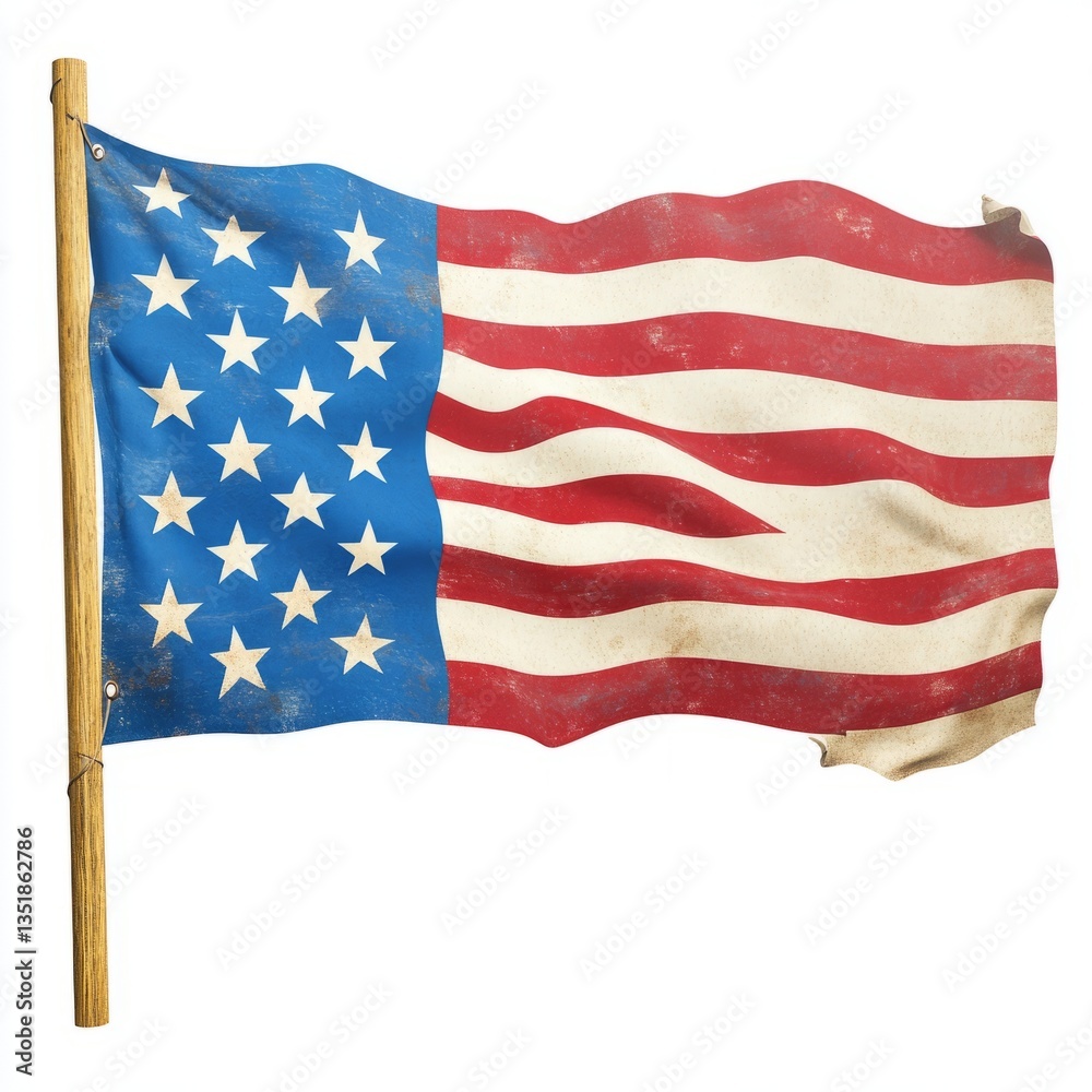 Obraz premium Generic Election Banner Perspective Stripe Blue Stars