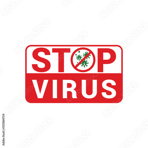 Stop Virus - Coronavirus Prevention and Health Safety Vector Design Template