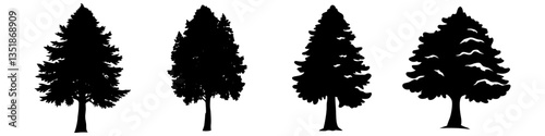 redwood tree icon, redwood tree silhouette vector illustration-simple silhouette illustration of redwood tree, perfect for redwood tree logos and icons