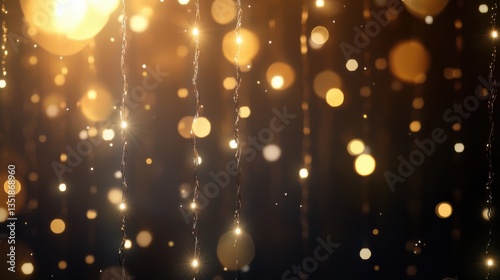 Glowing bokeh lights create a mesmerizing atmosphere during a festive celebration at night