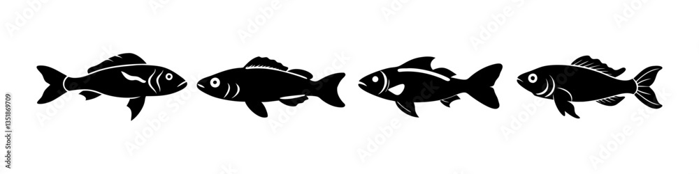 Fototapeta premium kribensis fish icon, kribensis fish silhouette vector illustration-simple silhouette illustration of kribensis fish, perfect for kribensis fish logos and icons