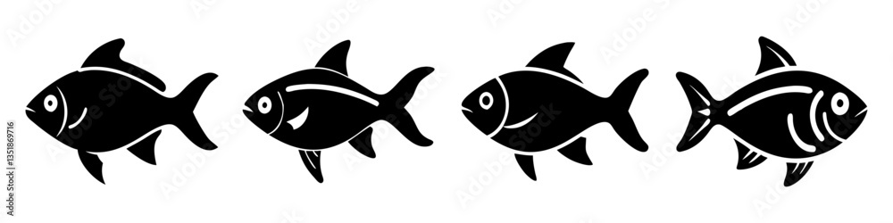 Obraz premium lemon tetra fish icon, lemon tetra fish silhouette vector illustration-simple silhouette illustration of lemon tetra fish, perfect for lemon tetra fish logos and icons