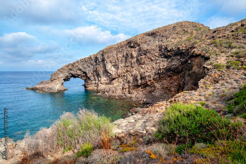 Pantelleria Island, Trapani district, Sicily, Italy, Elephant Arch in Cala Levante

