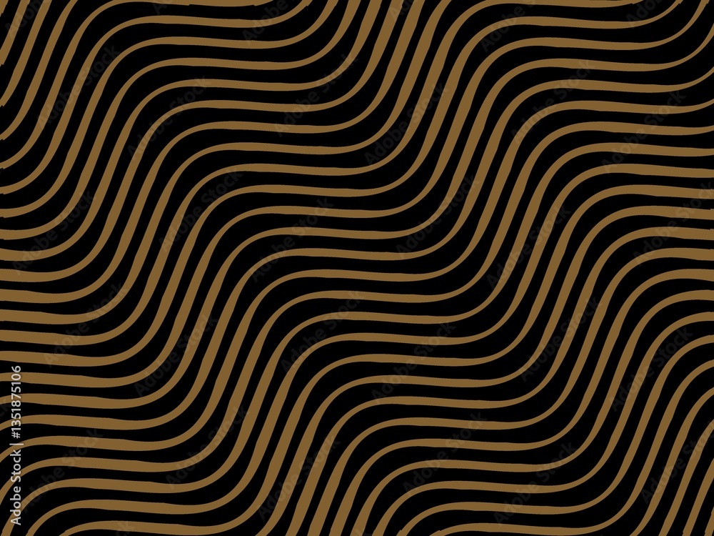Wavy brown lines on a black background create a stylish, repeating pattern perfect for a modern background. Wavy brown lines on a black background create a stylish, repeating pattern perfect for a modern background.