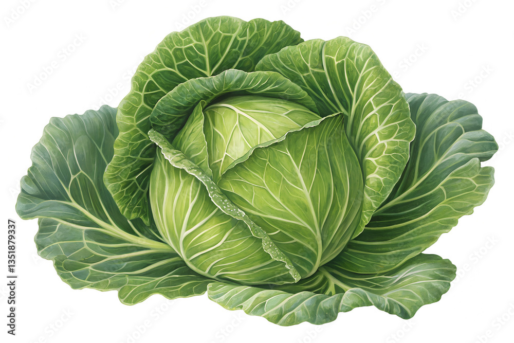 Obraz premium Fresh cabbage isolated on transparent background
