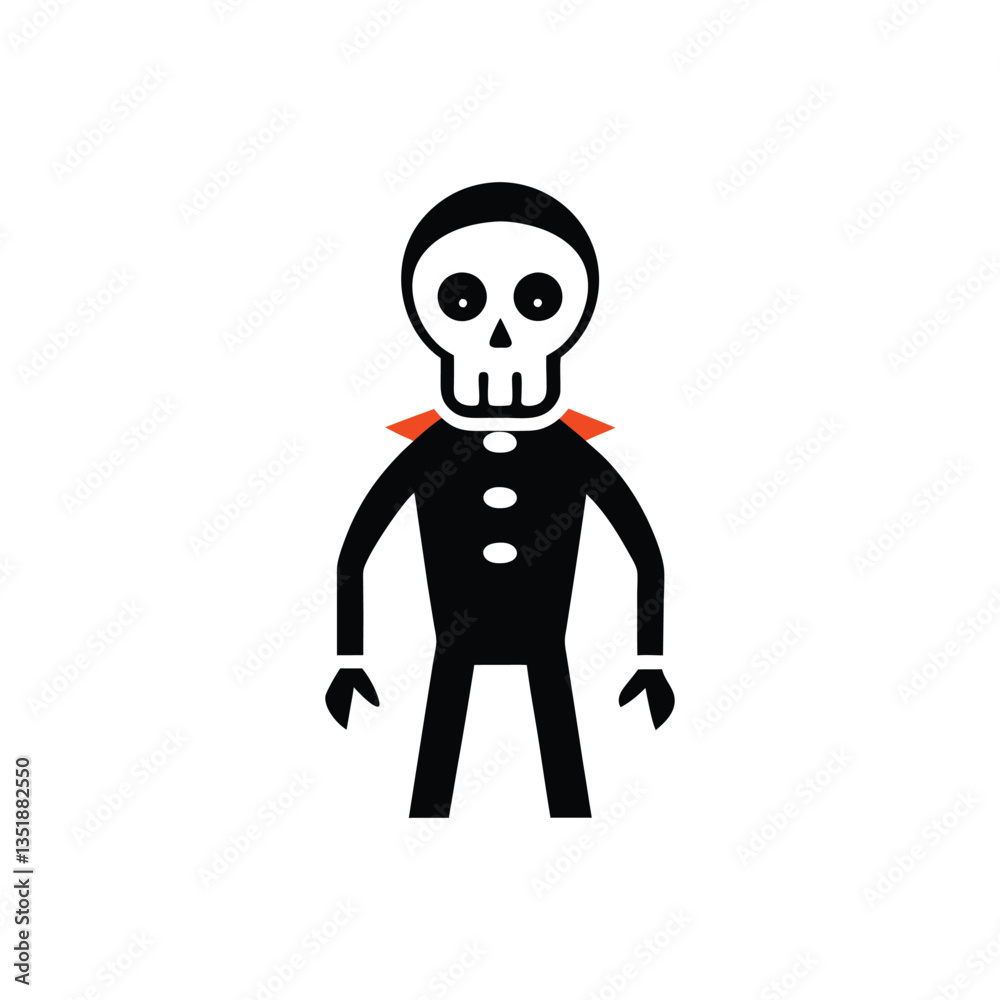 Halloween Skeleton Man Vector – Spooky Illustration on White Background Halloween Skeleton Man Vector – Spooky Illustration on White Background