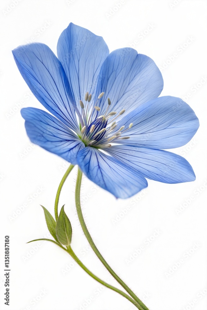 Obraz premium Vibrant Blue Flower Isolated on White Background 