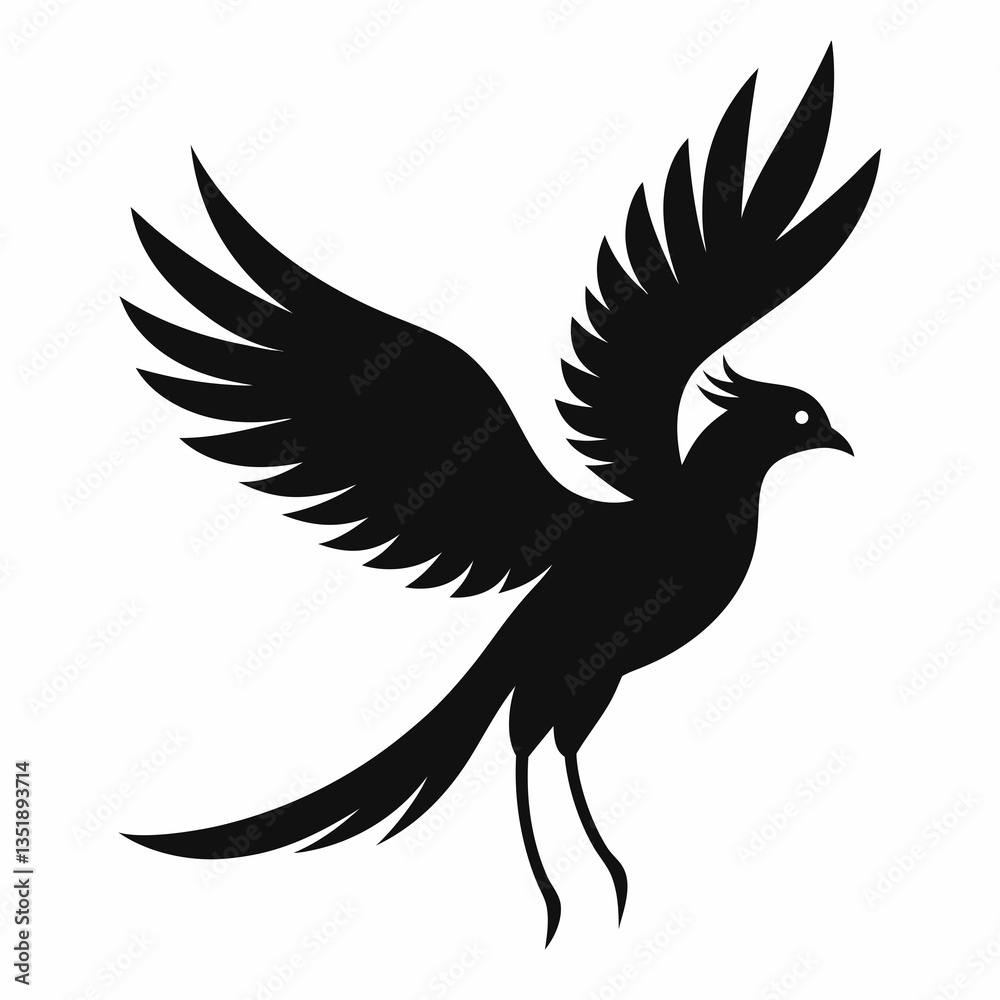 Obraz premium Flying beautiful bird silhouette vector