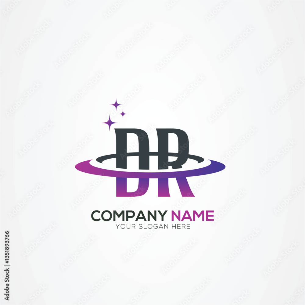 Obraz premium Modern Letter DR RD Planet space logo design With Creative Vector Elements