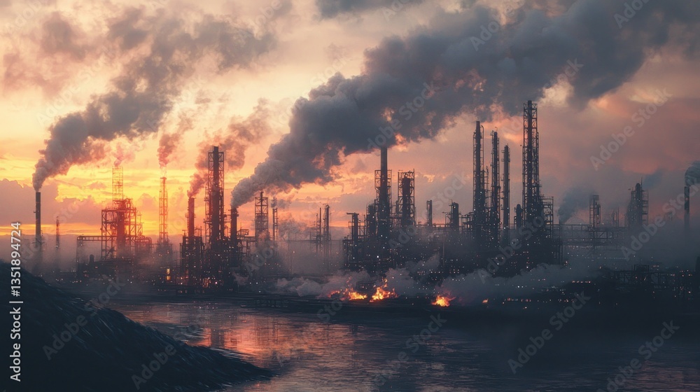 Industrial Sunset: A Reflection on Environmental Impact Industrial Sunset: A Reflection on Environmental Impact