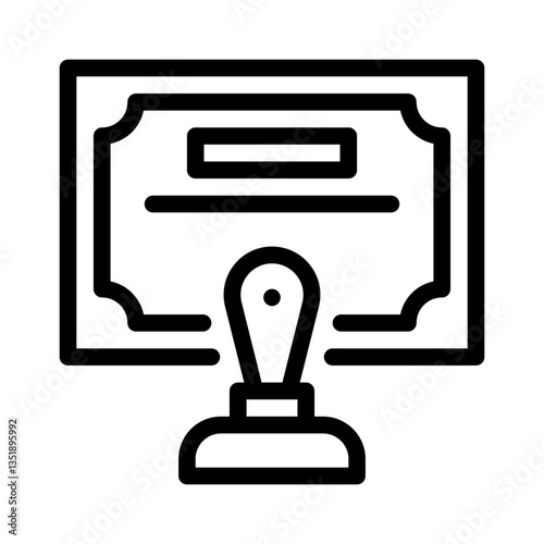 certificate line icon