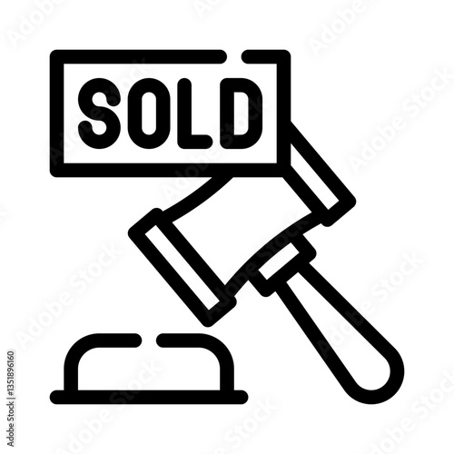 sold sign line icon