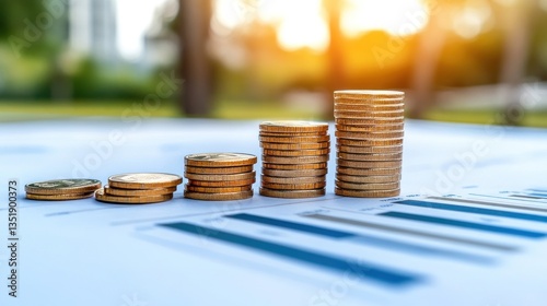 Financial Growth and Investment: Coin Stacks on Report