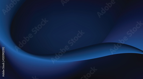 Abstract curve and wave on blue background