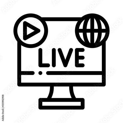 live streaming line icon