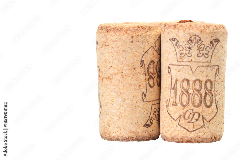 Wine bottle cork isolated