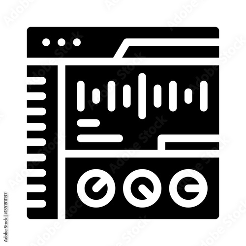 audio waveform glyph icon