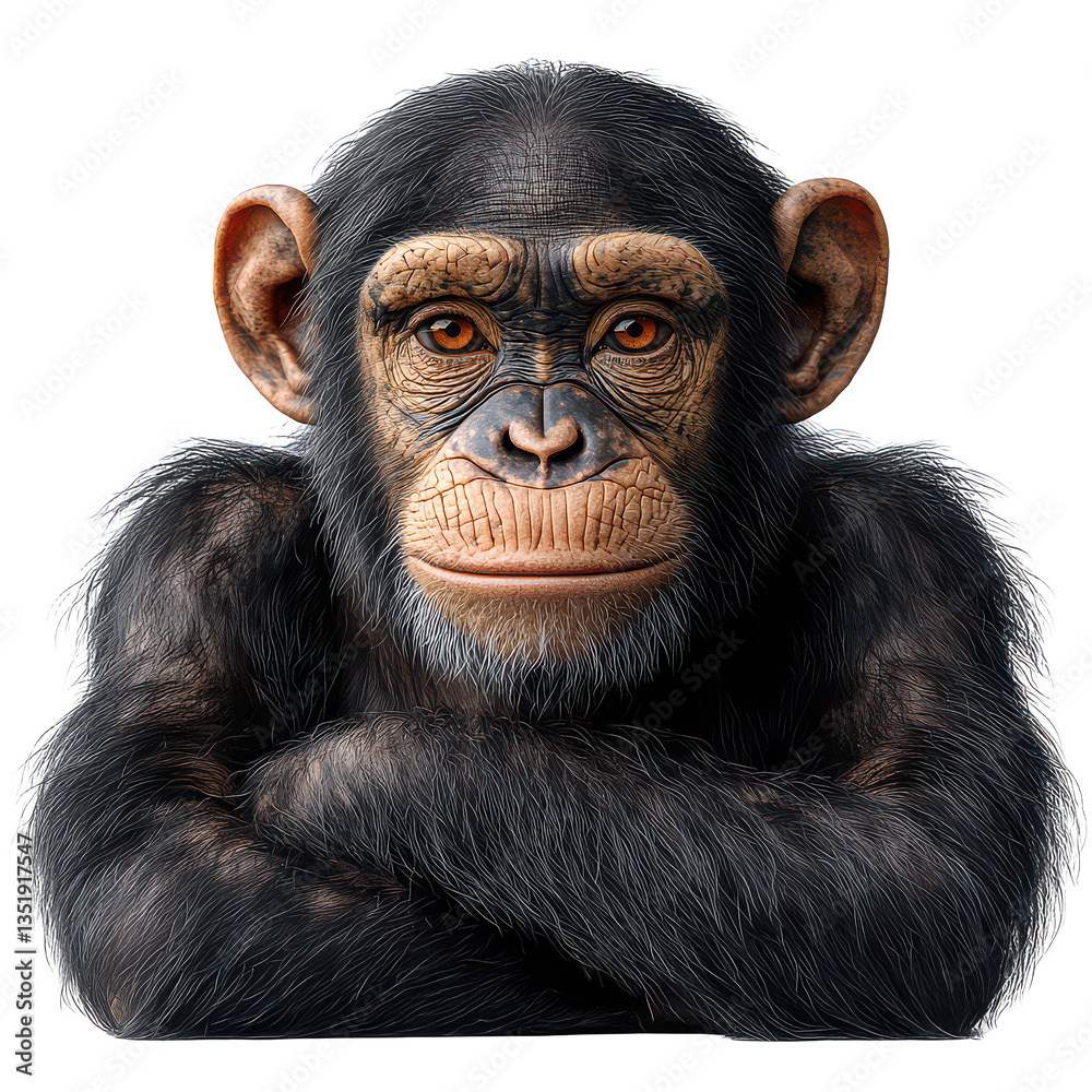 3d Chimpanzee isolated on transparent background, PNG 3d Chimpanzee isolated on transparent background, PNG
