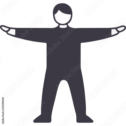 Standing Human Figure Icon with Open Arms