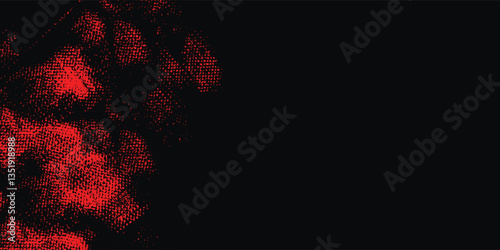 Black red grunge texture vector background. Old wall. Textured template for design. Embossed painted stucco wall