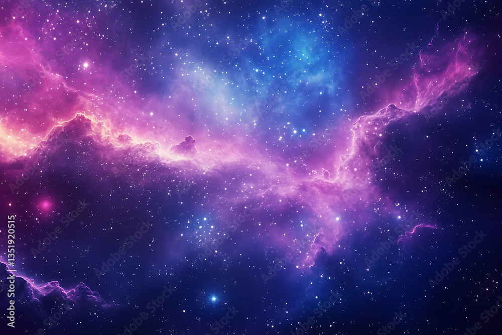 High-resolution image of a dreamy starry night sky set against a cosmic backdrop. A vibrant, swirling nebula in shades of purple and blue fills the scene, creating a magical, celestial landscape. High-resolution image of a dreamy starry night sky set against a cosmic backdrop. A vibrant, swirling nebula in shades of purple and blue fills the scene, creating a magical, celestial landscape.